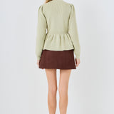Peplum Waist Knit Top