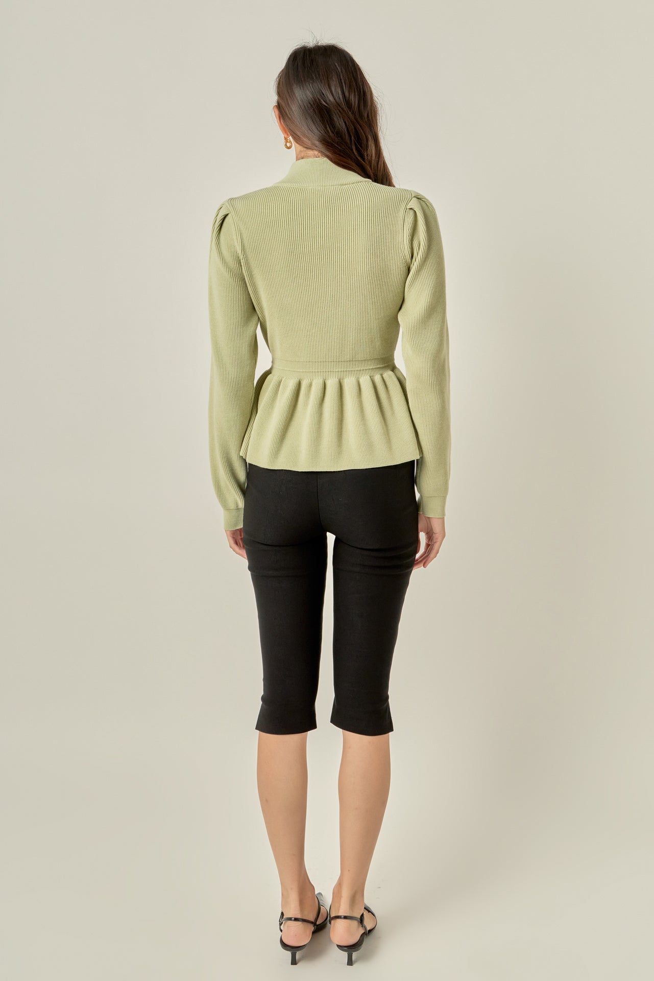 Peplum Waist Knit Top – English Factory Peplum Waist Knit Top – English Factory