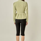 Peplum Waist Knit Top
