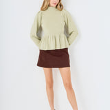 Peplum Waist Knit Top