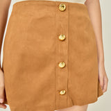 Faux Suede Skort