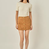 Faux Suede Skort