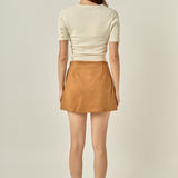Faux Suede Skort