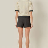 Combo Puff Sleeves Knit