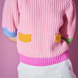 Colorblock Puff Sleeve Knit