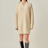 V Neck Knit Dress