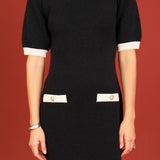 Contrast Rib Detailed Mini Dress