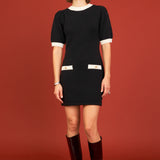 Contrast Rib Detailed Mini Dress