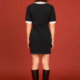 Contrast Rib Detailed Mini Dress
