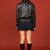 Polka Dot Faux Leather Jacket