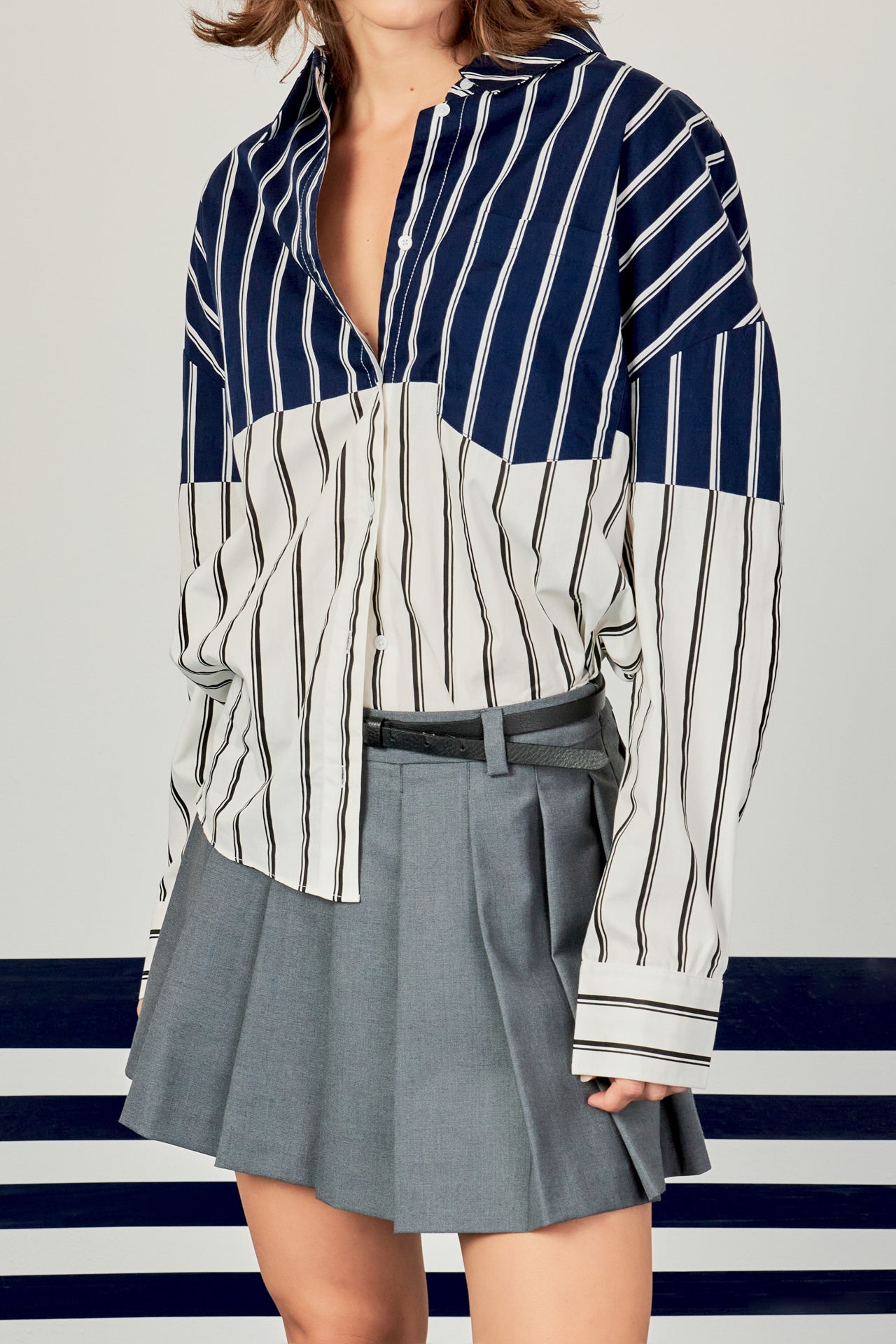 Colorblock Stripe Shirt – English Factory