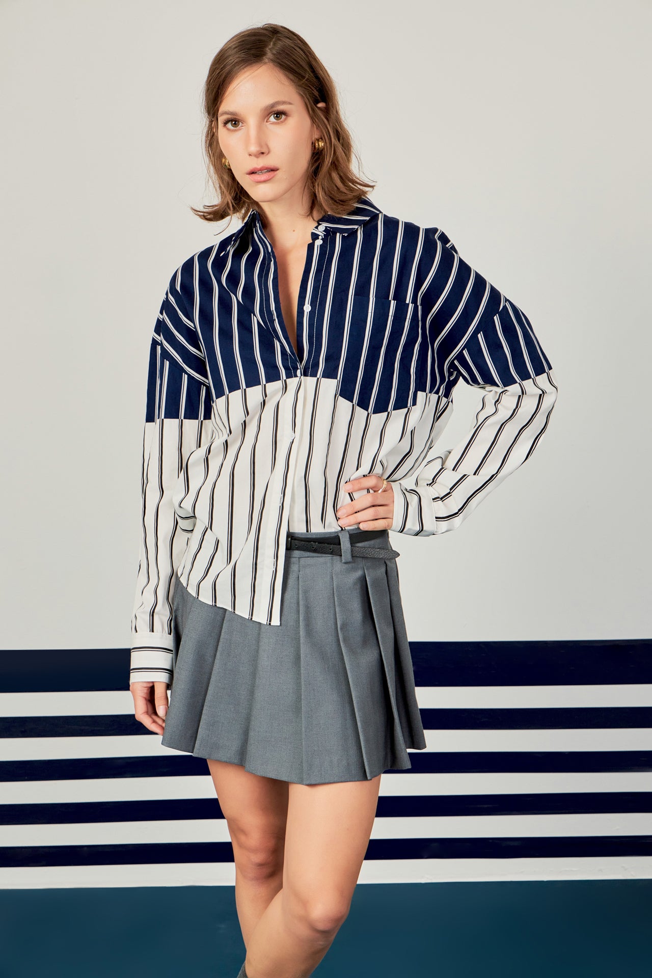 Colorblock Stripe Shirt – English Factory