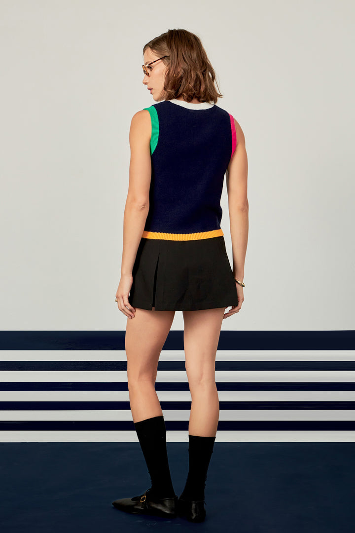 Deauville Blue Color-Block Vest