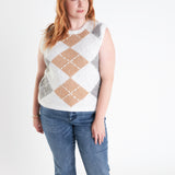 Argyle Knit Vest - Plus Size