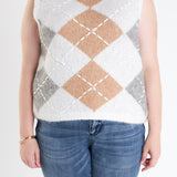 Argyle Knit Vest - Plus Size