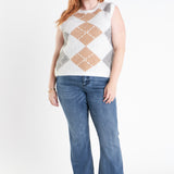 Argyle Knit Vest - Plus Size