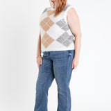 Argyle Knit Vest - Plus Size