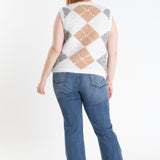 Argyle Knit Vest - Plus Size