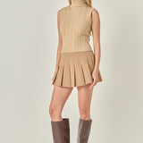 Cable Mock Neck Knit Top