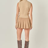 Cable Mock Neck Knit Top
