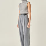 Cable Mock Neck Knit Top