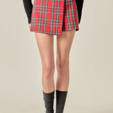 Red Check Skort