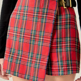 Red Check Skort