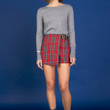 Red Check Skort