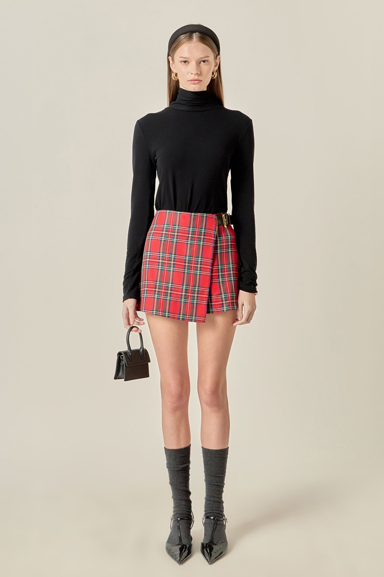 Madeline Check Pleated Mini Skort – English Factory