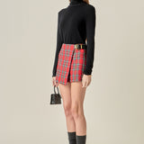 Red Check Skort