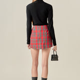 Red Check Skort