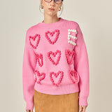 Pom Pom Heart Sweater