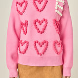 Pom Pom Heart Sweater