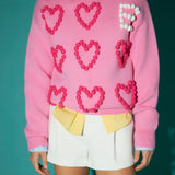 Pom Pom Heart Sweater