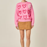 Pom Pom Heart Sweater