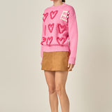 Pom Pom Heart Sweater