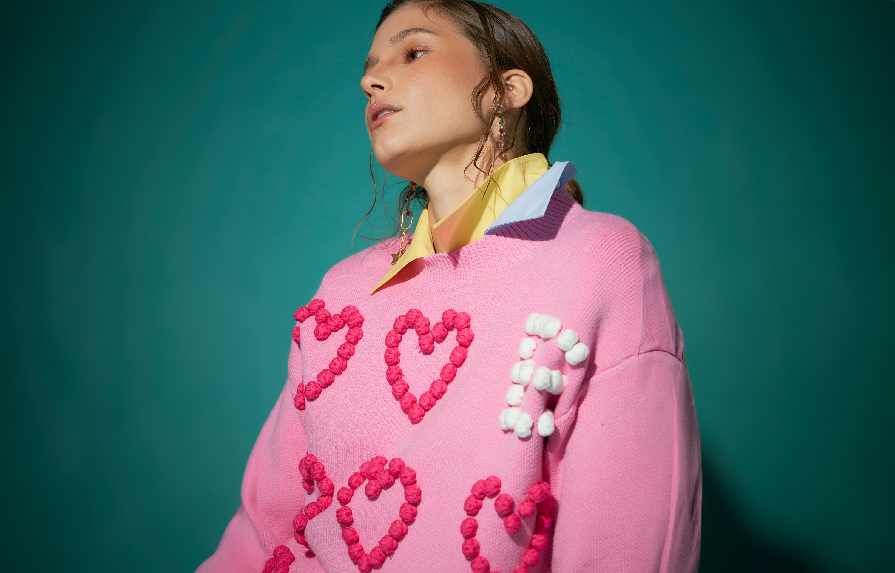 Pom Pom Heart Sweater - English Factory