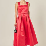 Sleeveless Flared Midi Dress