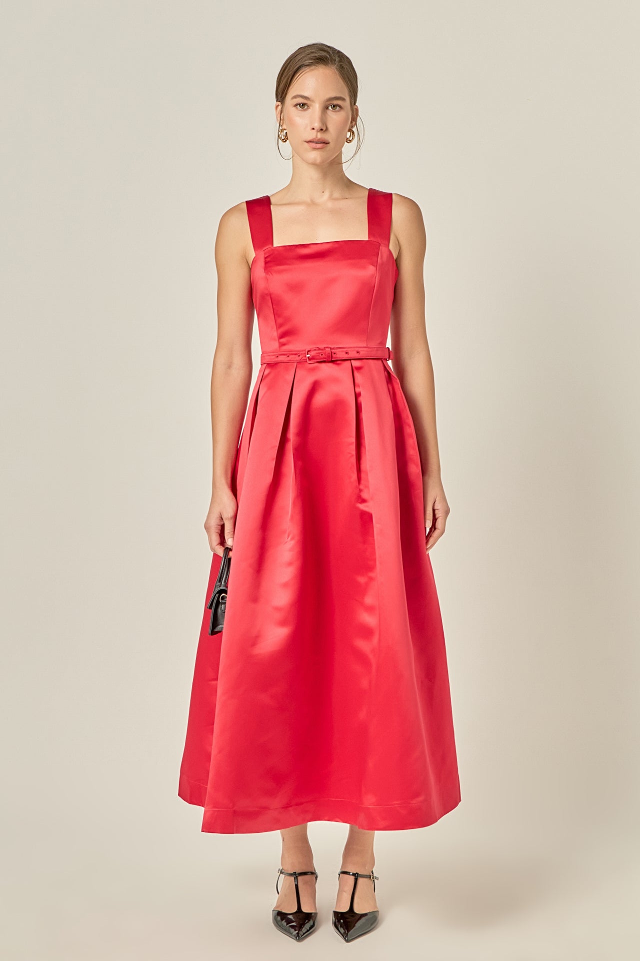 english factory red dress English Factory Bow Shirting Mini Dress - Burgundy