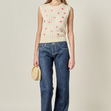 Embroidered Heart Knit Vest