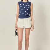 Embroidered Heart Knit Vest