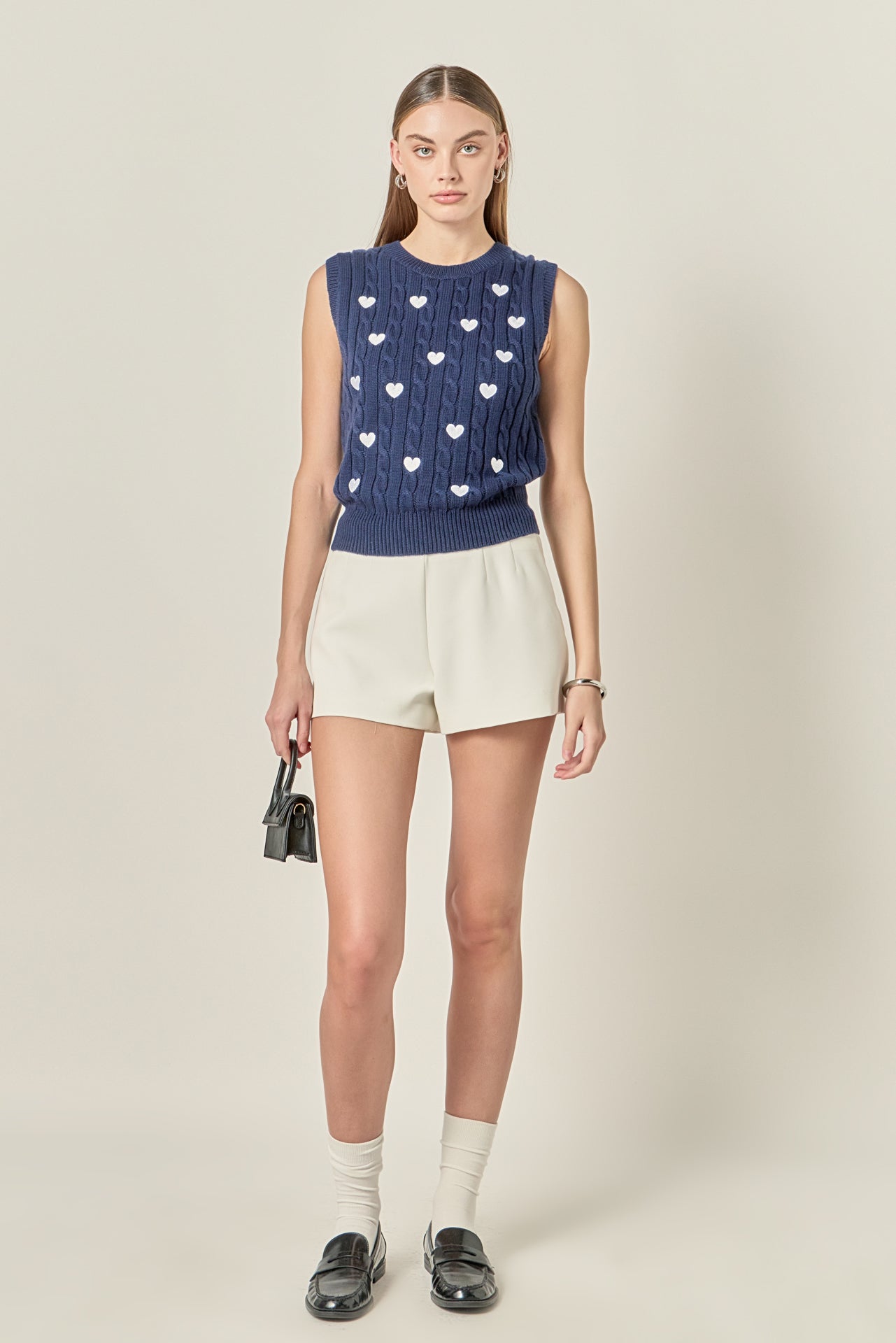 Embroidered Heart Knit Vest