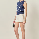 Embroidered Heart Knit Vest