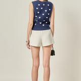Embroidered Heart Knit Vest