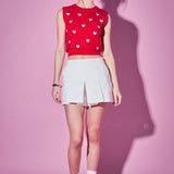 Heart Embroidery Round Neckline Vest- Sold Out