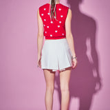 Heart Embroidery Round Neckline Vest- Sold Out