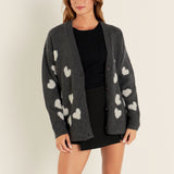 Lurex Heart Cardigan