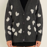 Lurex Heart Cardigan