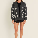 Lurex Heart Cardigan