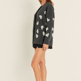 Lurex Heart Cardigan